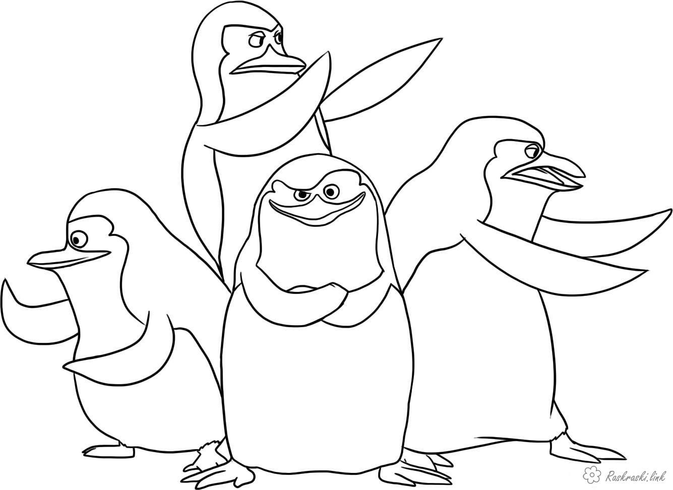 The Penguins of Madagascar Free Coloring pages online print.
