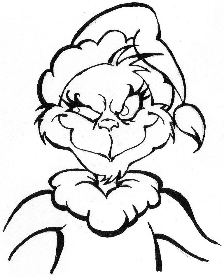 best photos of grinch face coloring page  grinch coloring