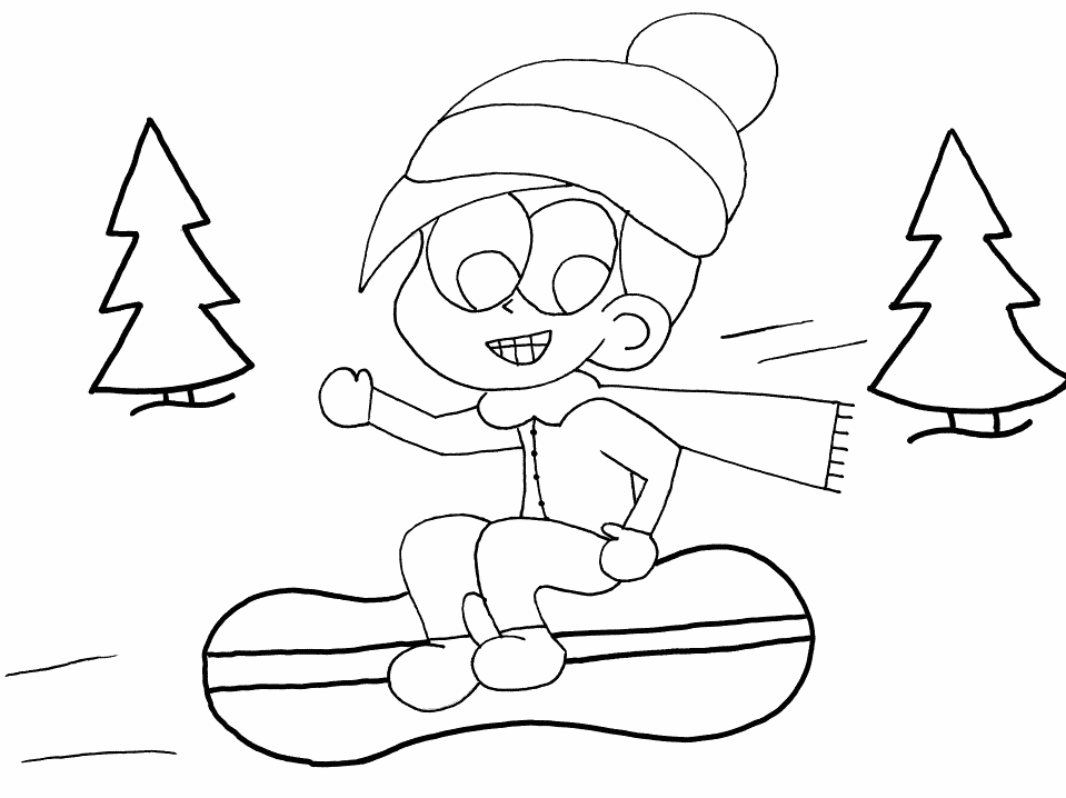 Winter Snowboard Sports Coloring Pages coloring page & book for kids.