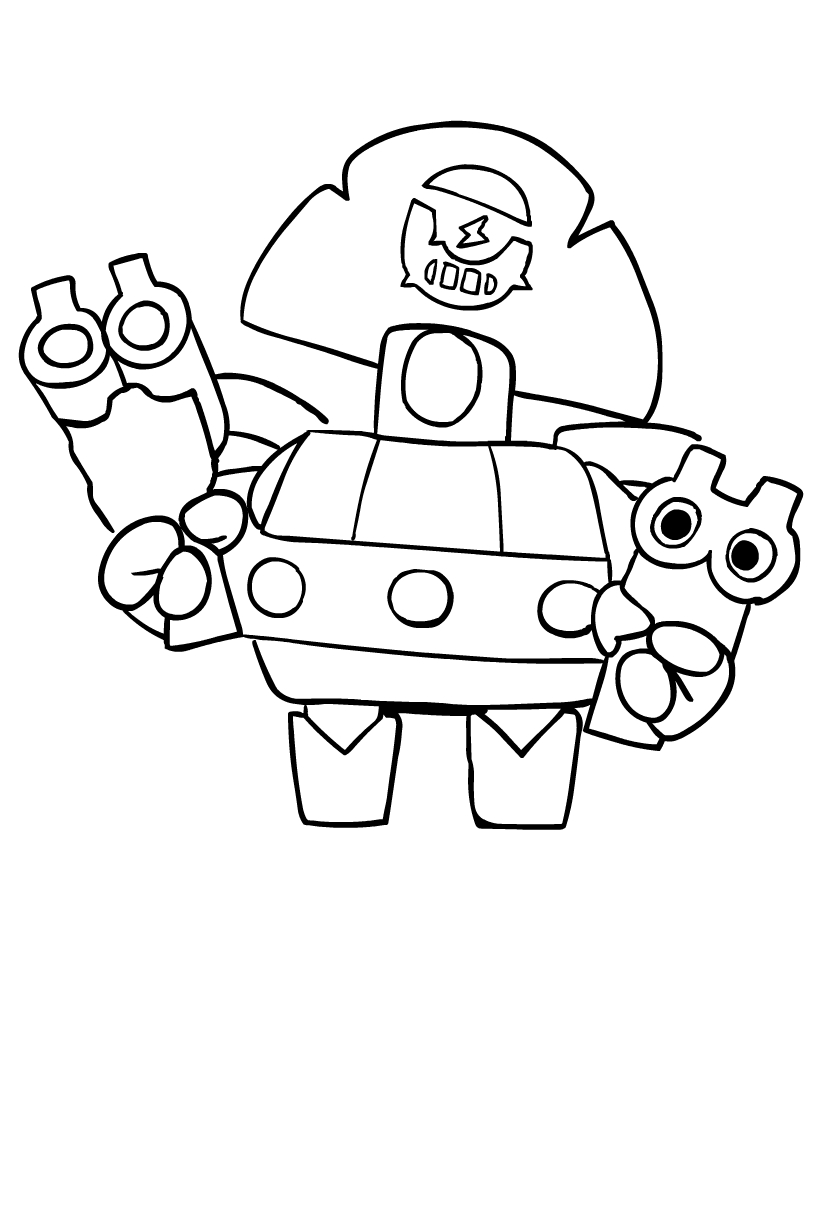 Darry From Brawl Stars Coloring Page Coloring Home - disegni brawl stars harley
