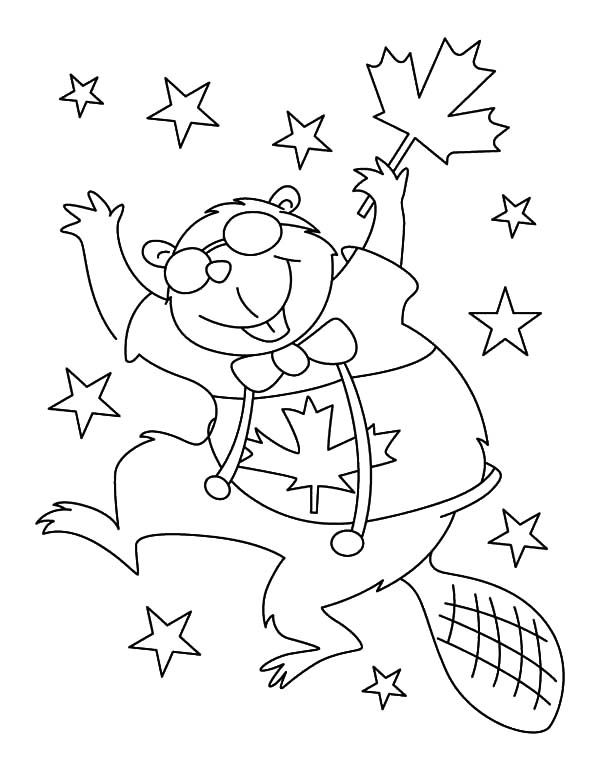 Beaver Dance On Canada Day Coloring Pages - Download & Print ...