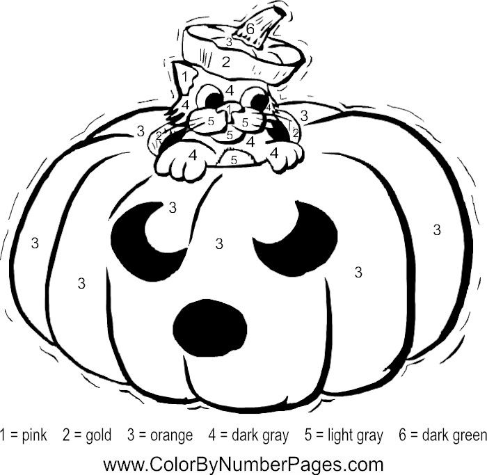 Halloween Color by Number Coloring Page, Color by number halloween ...