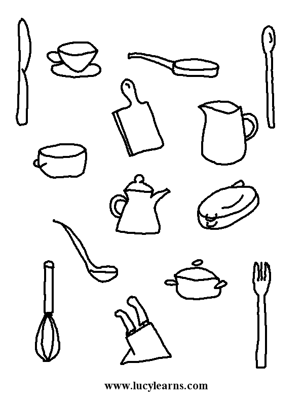 Cooking Utensils Coloring Pages - Get Coloring Pages