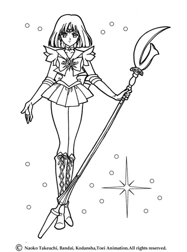 Sailor saturn in her original uniform coloring pages - Hellokids.com