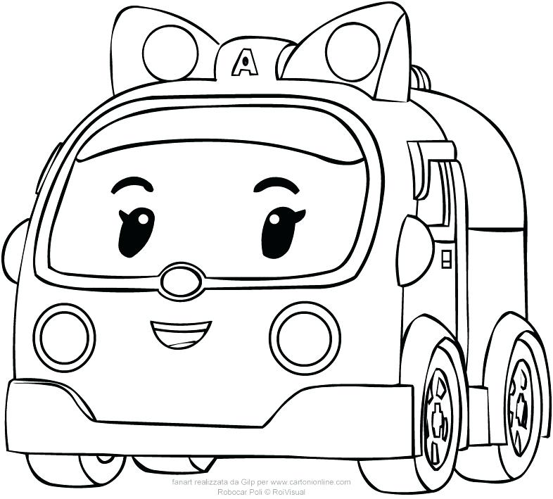 Amber In Car Version From Coloring Page To Print Pages - Robocar Poli Coloring  Page (#1501092) - HD Wallpaper & Backgrounds Download