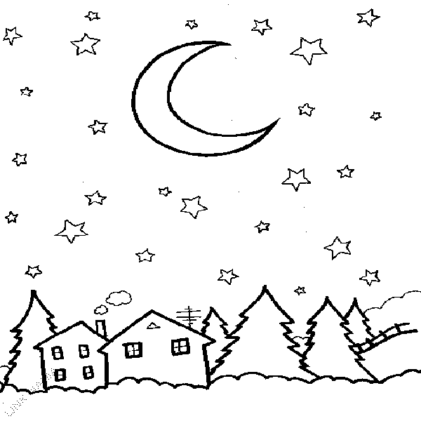 Night Sky Coloring Pages Png & Free Night Sky Coloring Pages.png  Transparent Images #76391 - PNGio