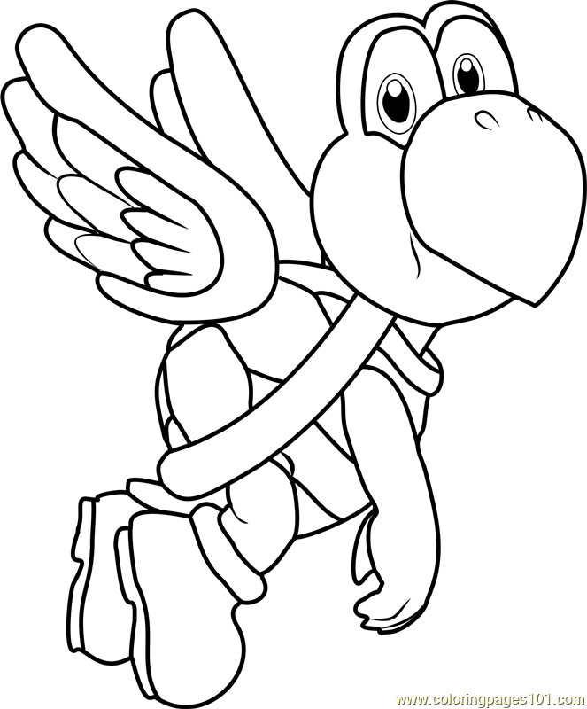 Koopa Paratroopa Coloring Page for Kids - Free Super Mario Printable Coloring  Pages Online for Kids - ColoringPages101.com | Coloring Pages for Kids