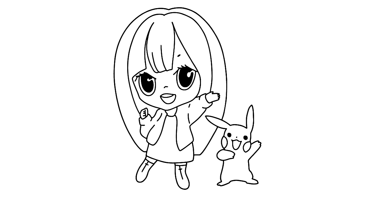 Anime Girl Kawaii Coloring Pages ♥ Online and Print for Free!