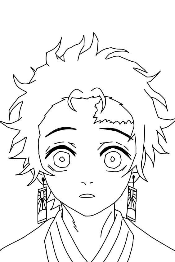 Download or print this amazing coloring page: Printable Tanjiro Kamado Coloring  Pages - Anime Colo… in 2021 | Anime drawings tutorials, Yandere anime,  Anime poses reference