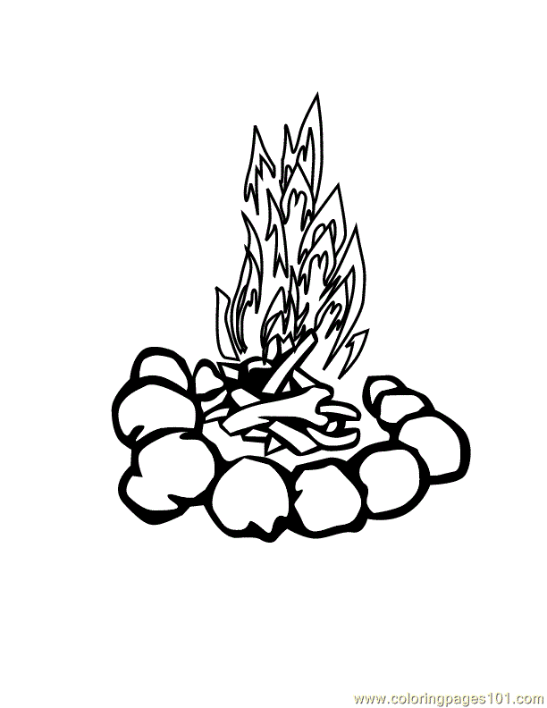 Camp Fire Coloring Page for Kids - Free Others Printable Coloring Pages  Online for Kids - ColoringPages101.com | Coloring Pages for Kids