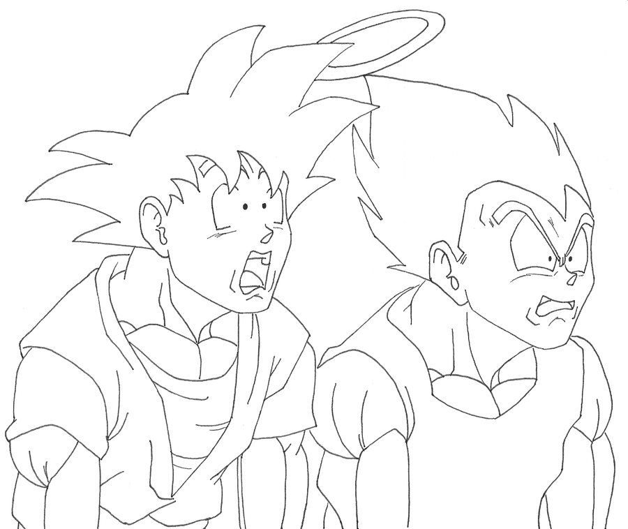 Goku and Vegeta inside Buu by OsoroshiiYasai on deviantART | Dragon ball z,  Dragon ball, Coloring pages