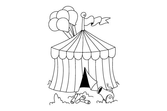 Circus Tent Coloring Page SVG Cut file by Creative Fabrica Crafts ·  Creative Fabrica