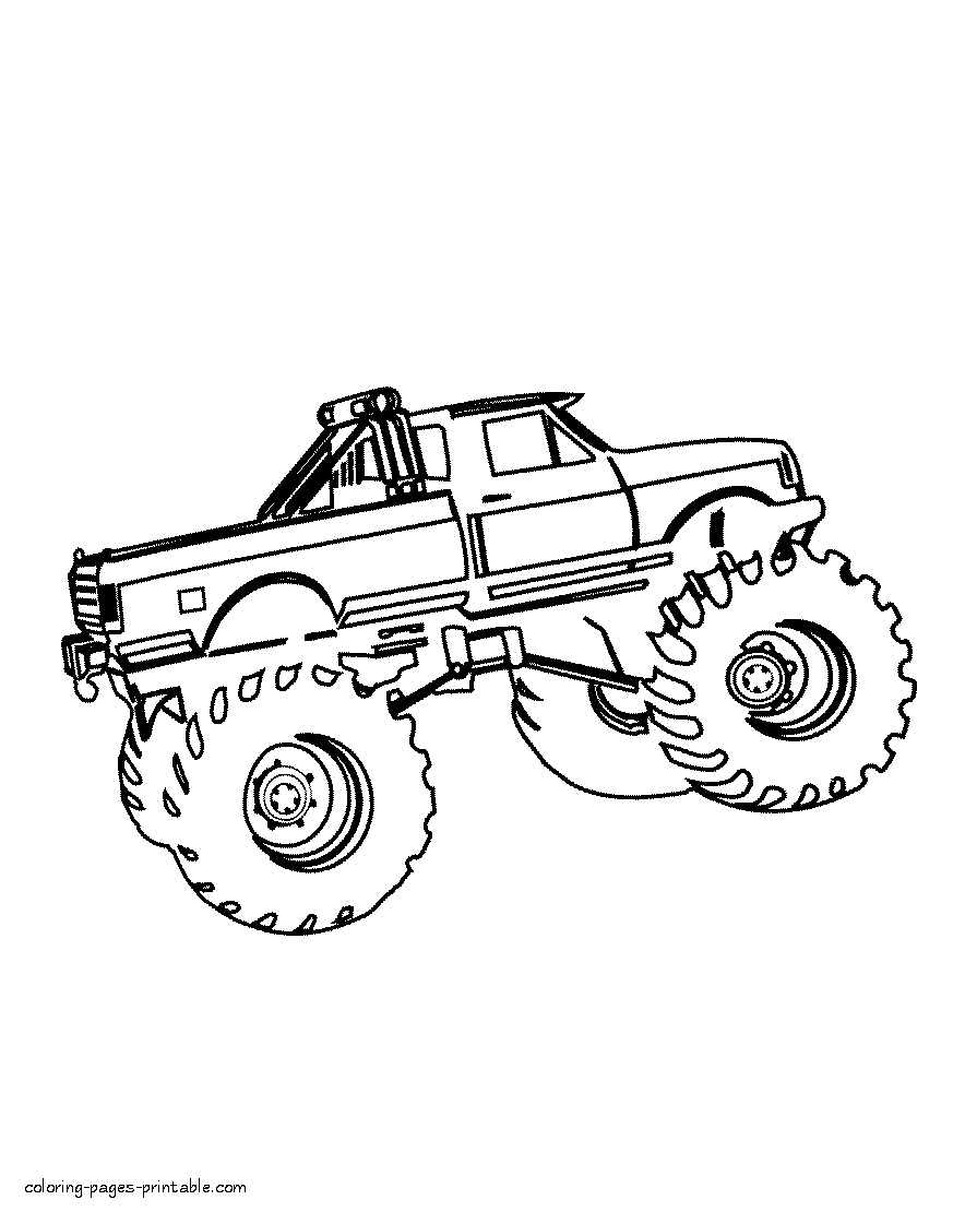 Greatest monster trucks. Coloring page || COLORING-PAGES-PRINTABLE.COM