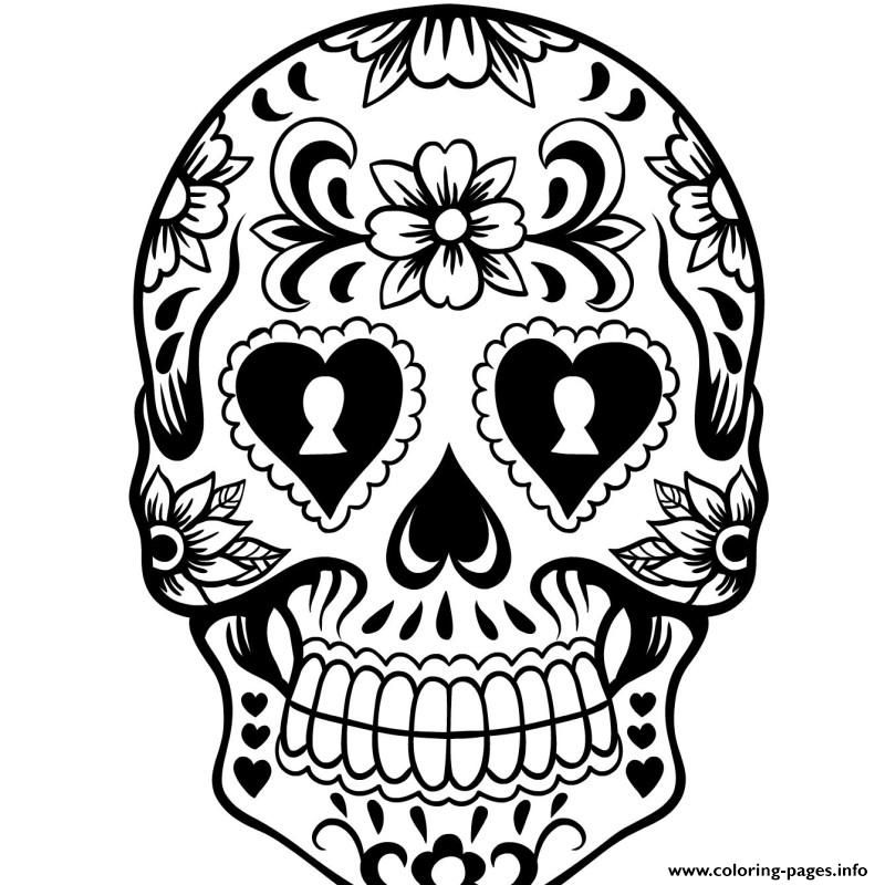 Print Day of the Day Sugar Skull Coloring pages