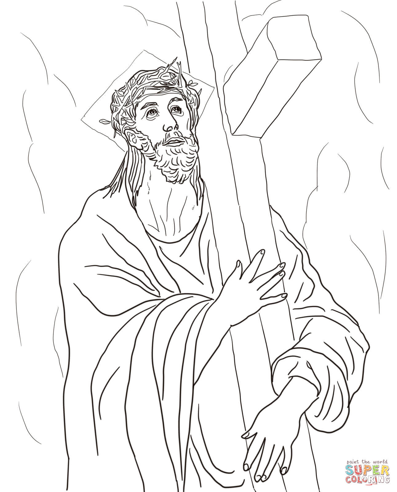 Second Station - Jesus Carries His Cross coloring page | Free Printable Coloring  Pages