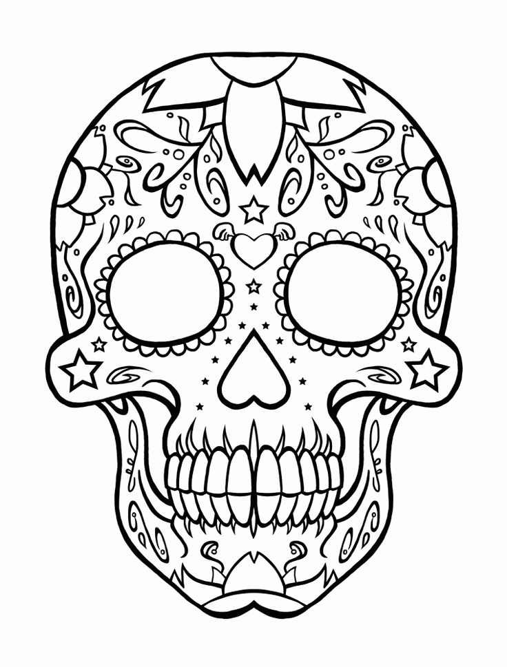Download Sugar Skull Adult Coloring Page Coloring Home