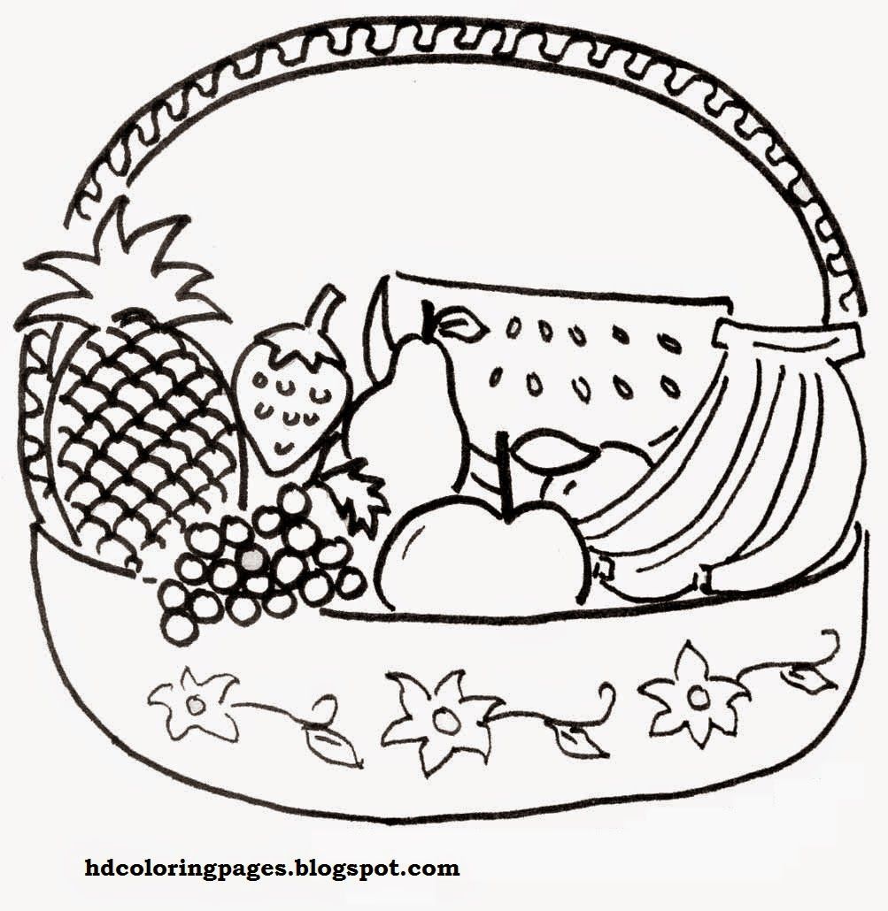 Download Fruit Basket Coloring Pages To Print - Coloring Home