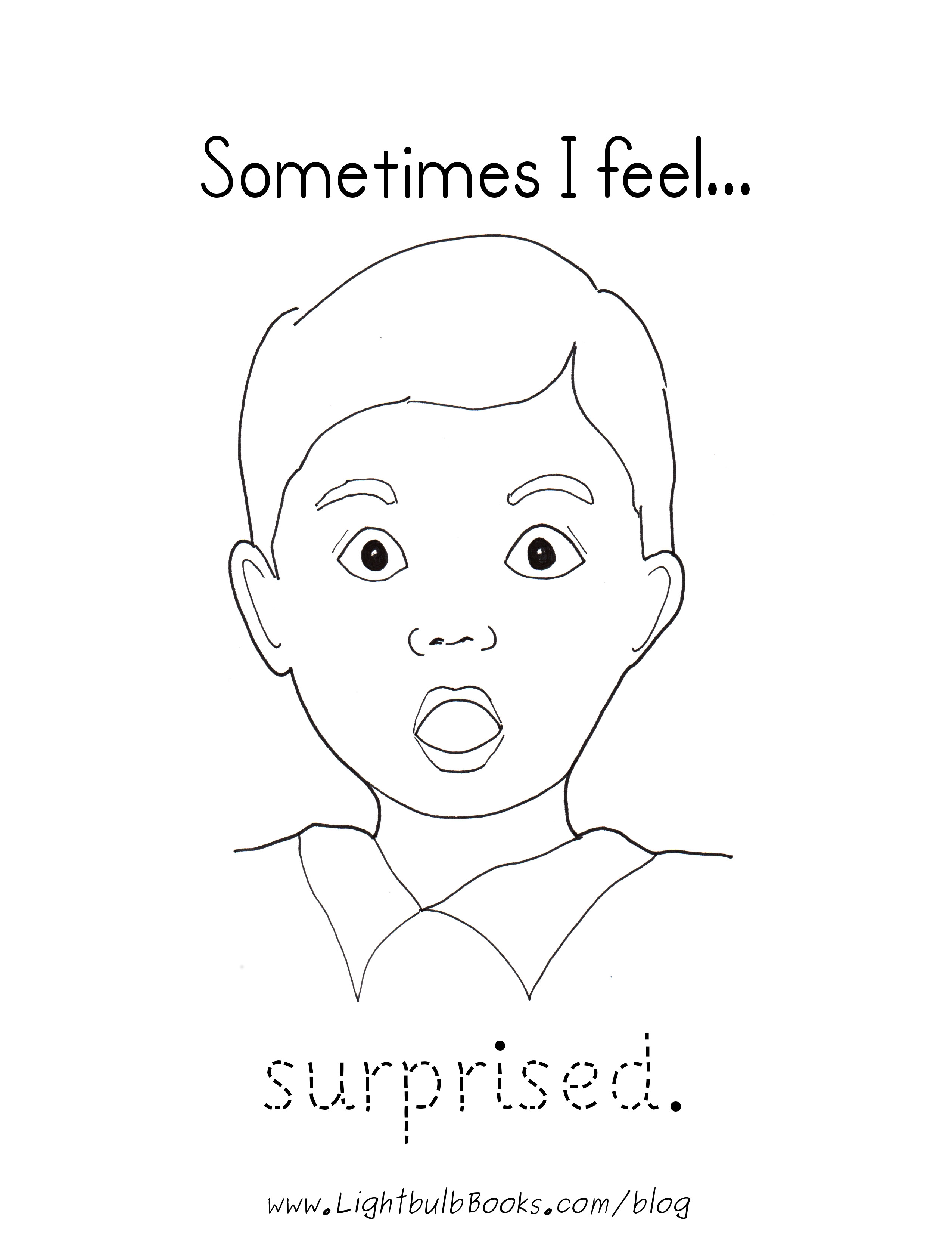 Surprised - Feelings Coloring Page