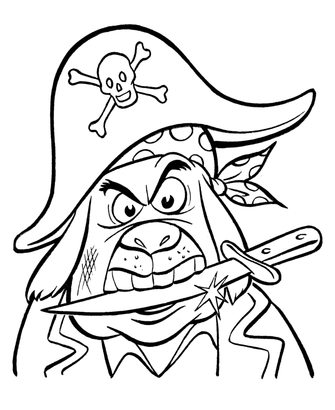 Cartoon Pirate Skull Coloring Pages - Coloring Pages For All Ages