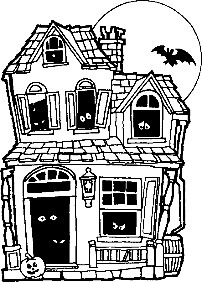 Cartoon Mansion Coloring Page - Coloring Pages For All Ages