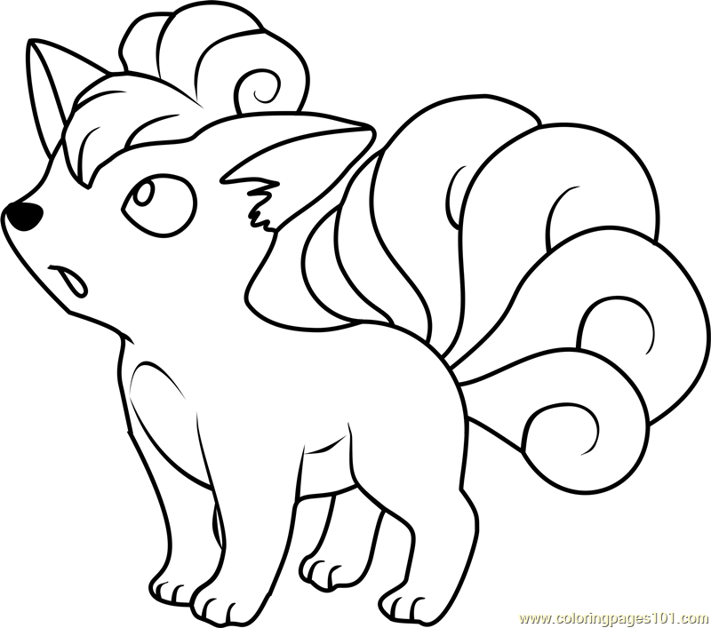 Vulpix Pokemon Coloring Page | Pokemon coloring pages, Horse ...