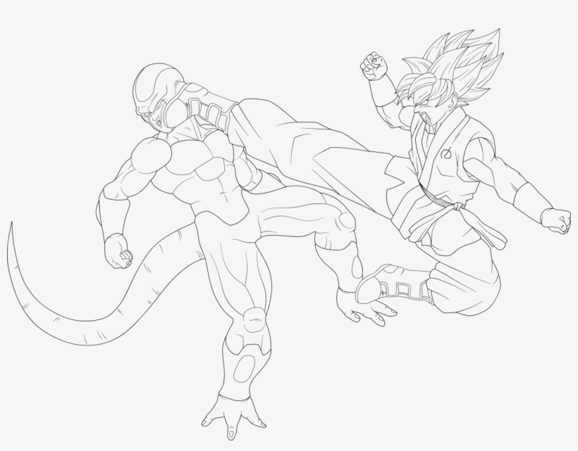 28 Collection Of Goku Vs Frieza Coloring Pages - Goku - Free Transparent  PNG Download - PNGkey