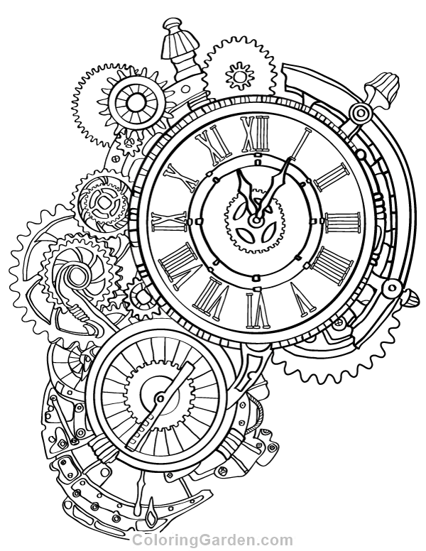 Steampunk Adult Coloring Book Pages Coloring Pages