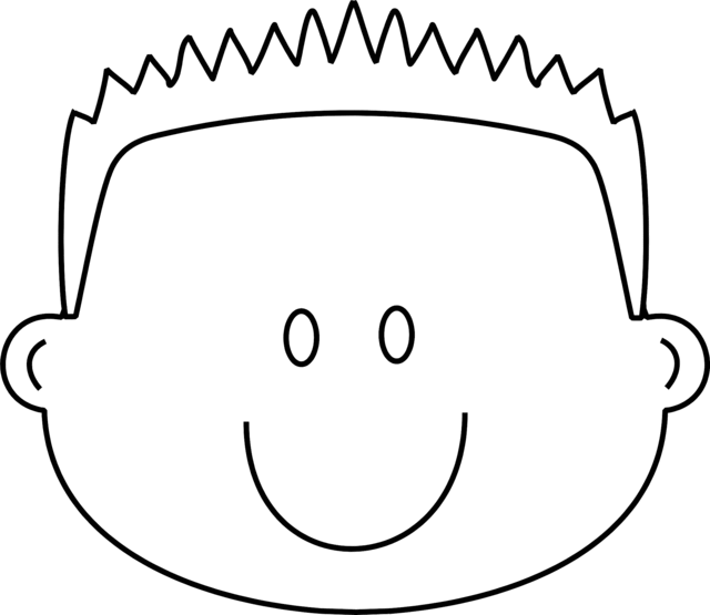 Boy Happy Face with Spiky Hair Coloring Page | Greatest Coloring Book | Coloring  pages for boys, Coloring pages, Free coloring pages