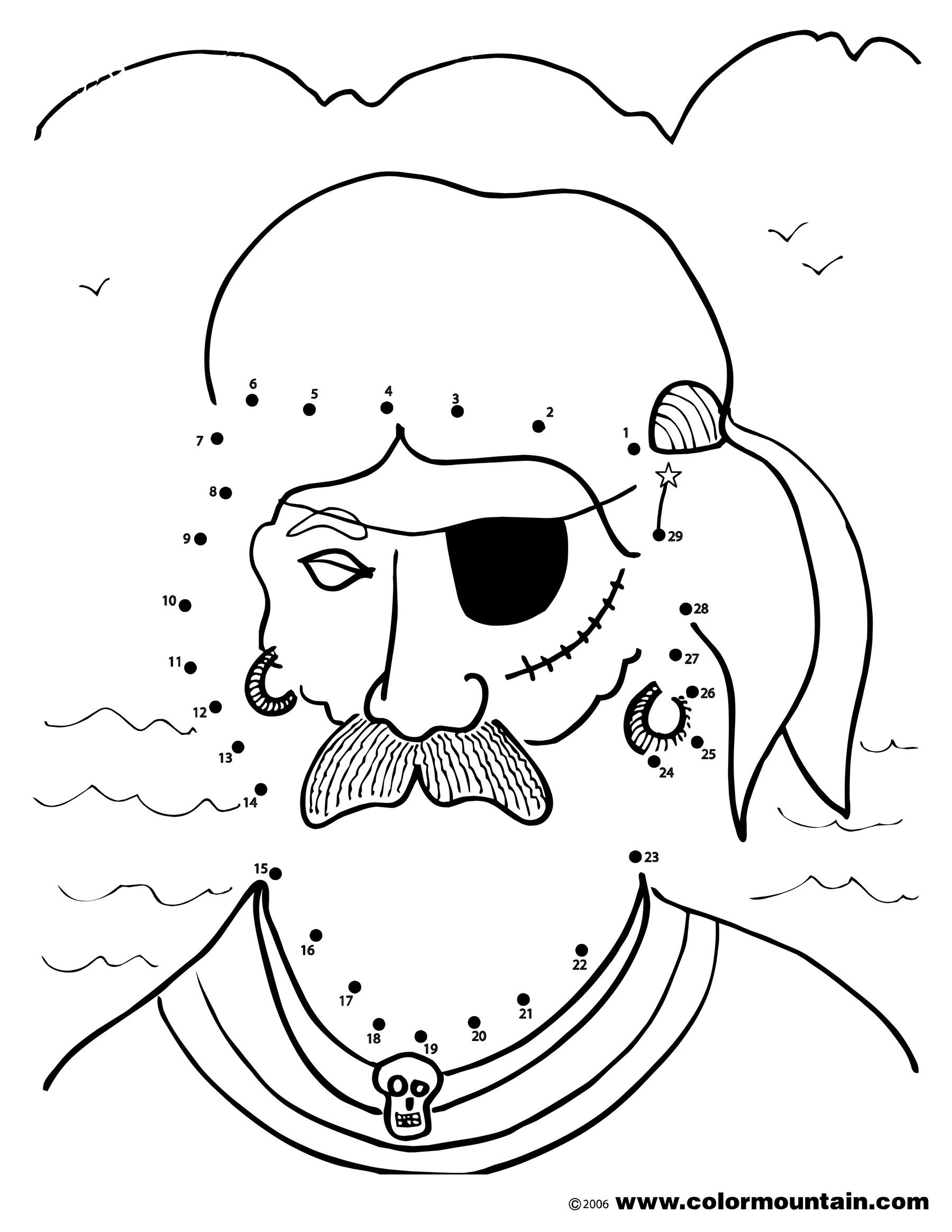 Pirate Dot to Dot Coloring Page - Create A Printout Or Activity