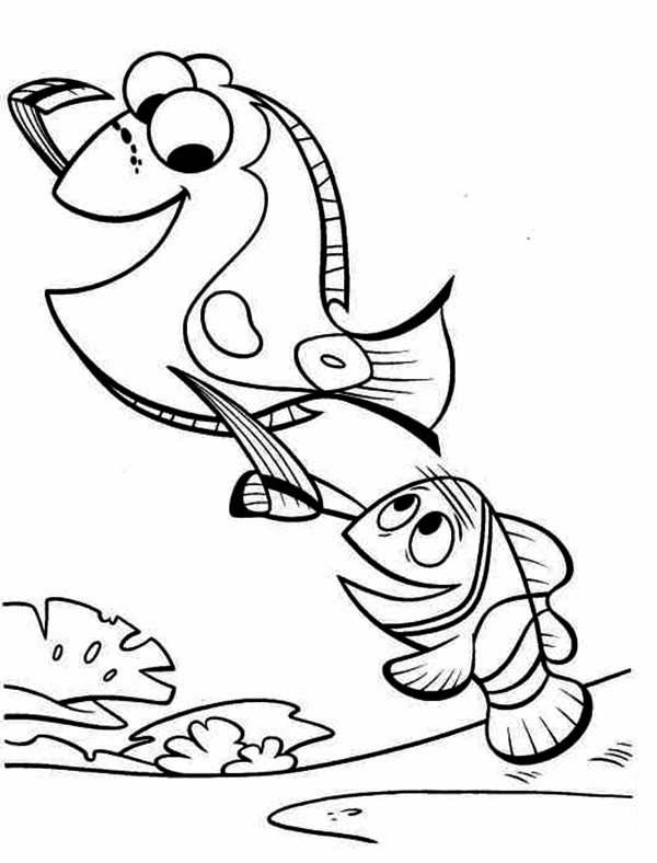 Dory Helps Marlin in Finding Nemo Coloring Page - Free & Printable ...