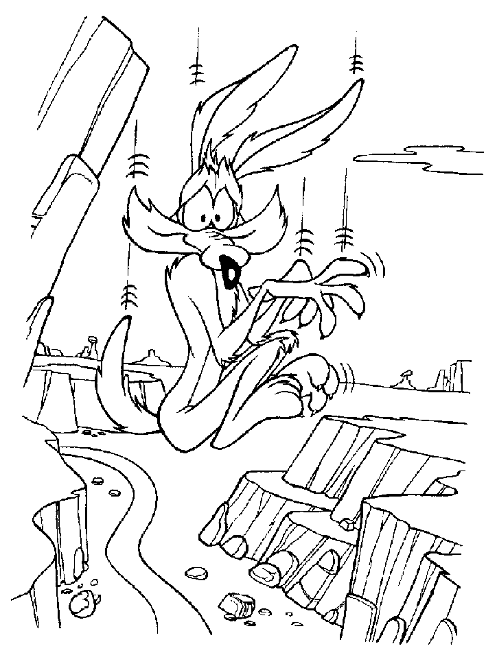 Cartoon Coyote Coloring Page - Coloring Pages For All Ages