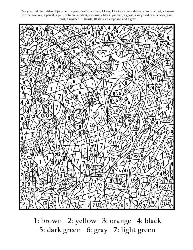 Coloring Pages: Hard Color By Number Worksheets Coloring Pages ...