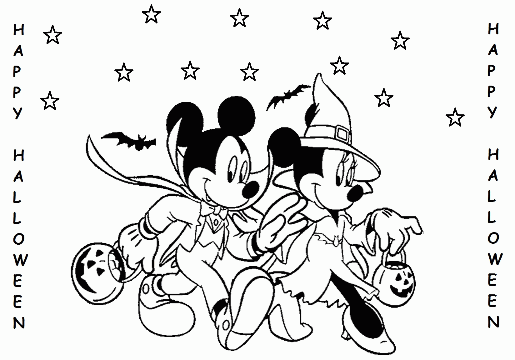 Mickey Mouse and Minnie Mouse | Coloring Pages