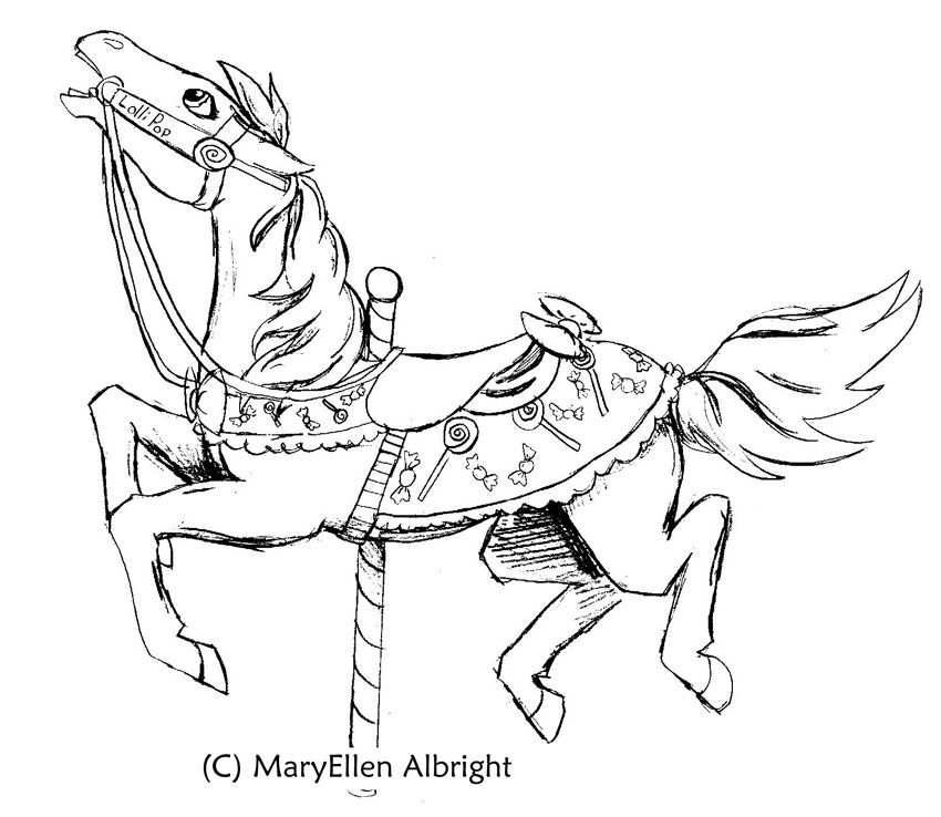 7 Pics of Simple Coloring Page Carousel Animals - Carousel Horse ...