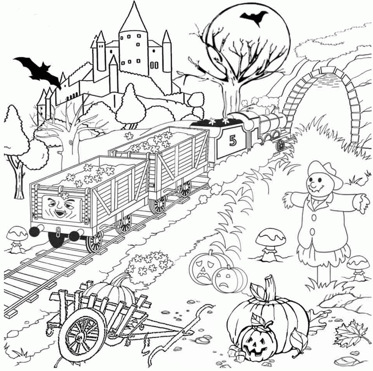 Printable Halloween Adults - Coloring Pages for Kids and for Adults