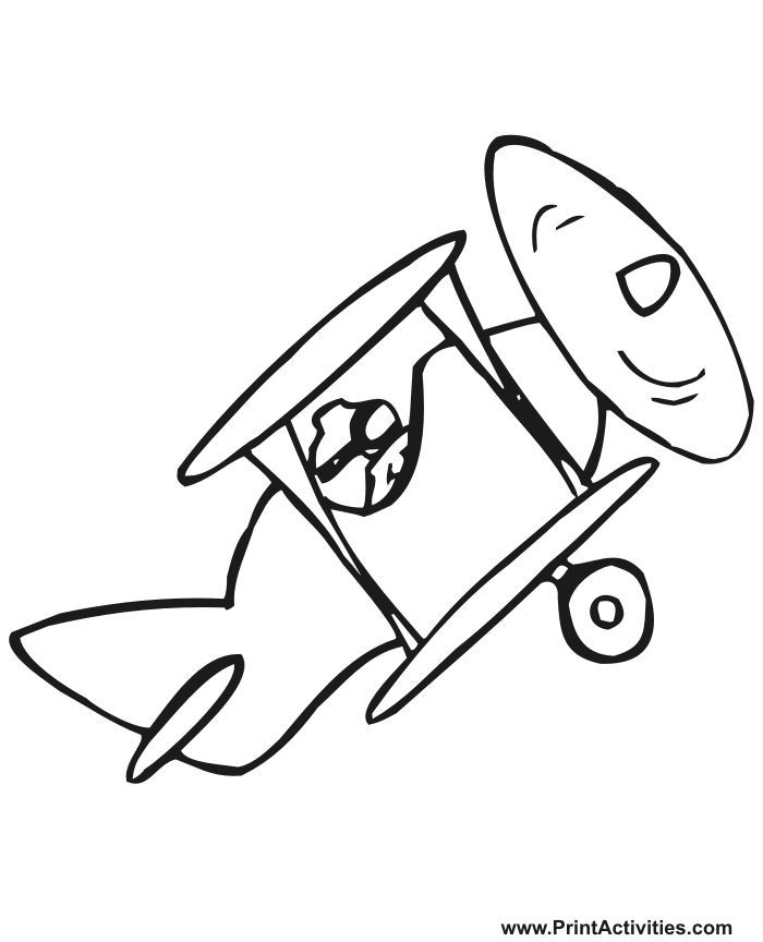 Biplane Coloring Page | Old Fashioned Biplane | Planes, Trains ...