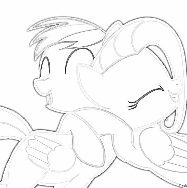 Rainbow Dash and Fluttershy Hugging | My Little Pony Coloring ...