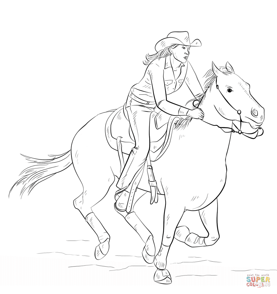 Cowgirl coloring page | Free Printable Coloring Pages