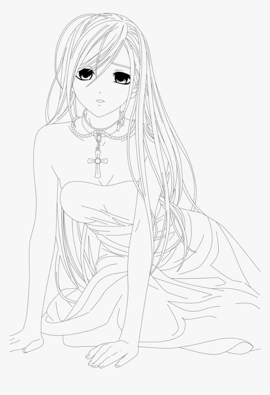 Anime Coloring Pages Girl Anime Boy Coloring Pages - Line Art, HD Png  Download , Transparent Png Image - PNGitem