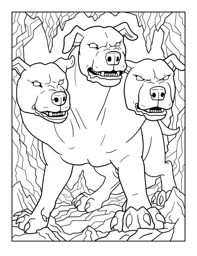 Legend Cerberus Coloring Page - Free Printable Coloring Pages for Kids