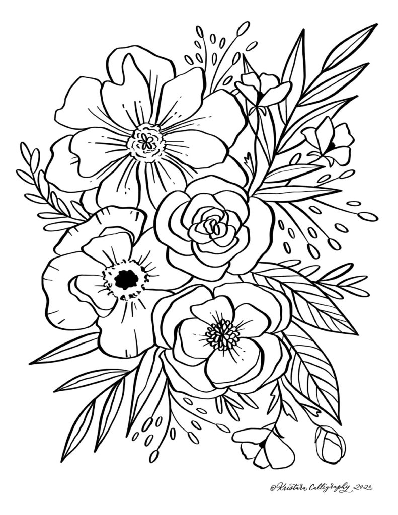 floral-coloring-page-coloring-home