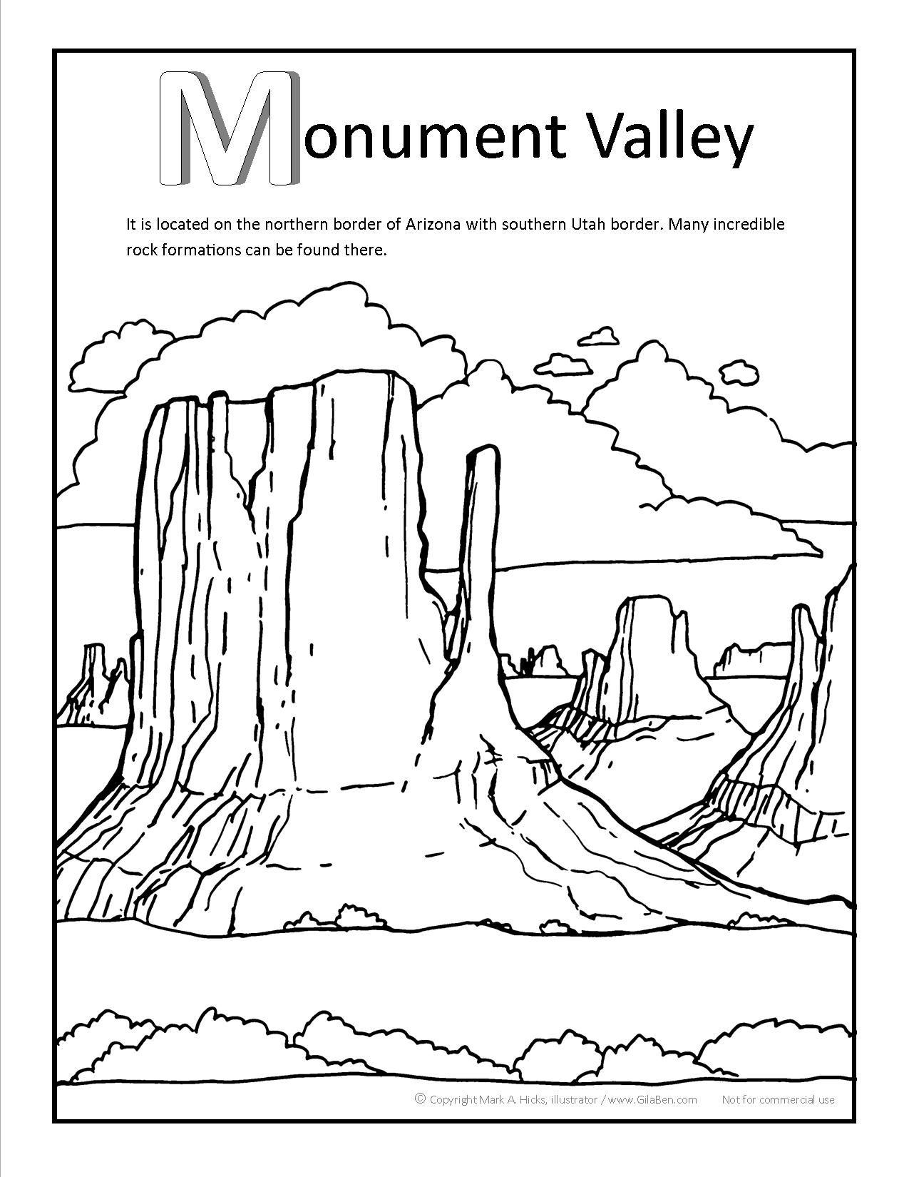 Monument Valley Coloring Page