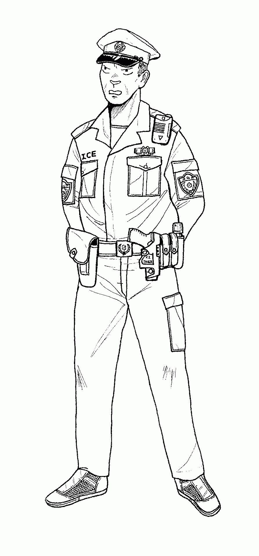 POLICE MAN COLORING PAGE   Coloring Home