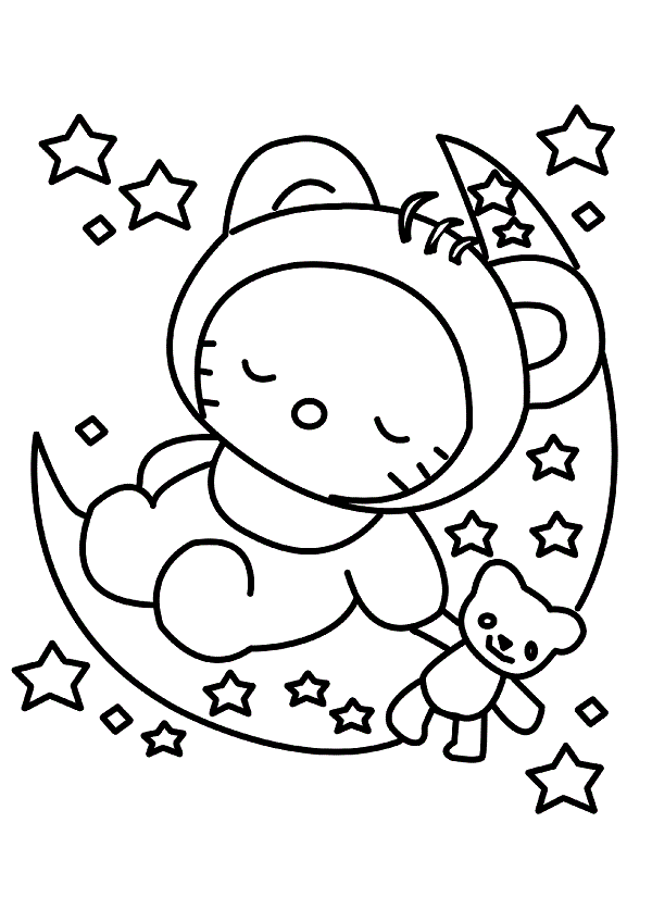 Halloween Hello Kitty Coloring Pages - Coloring Home
