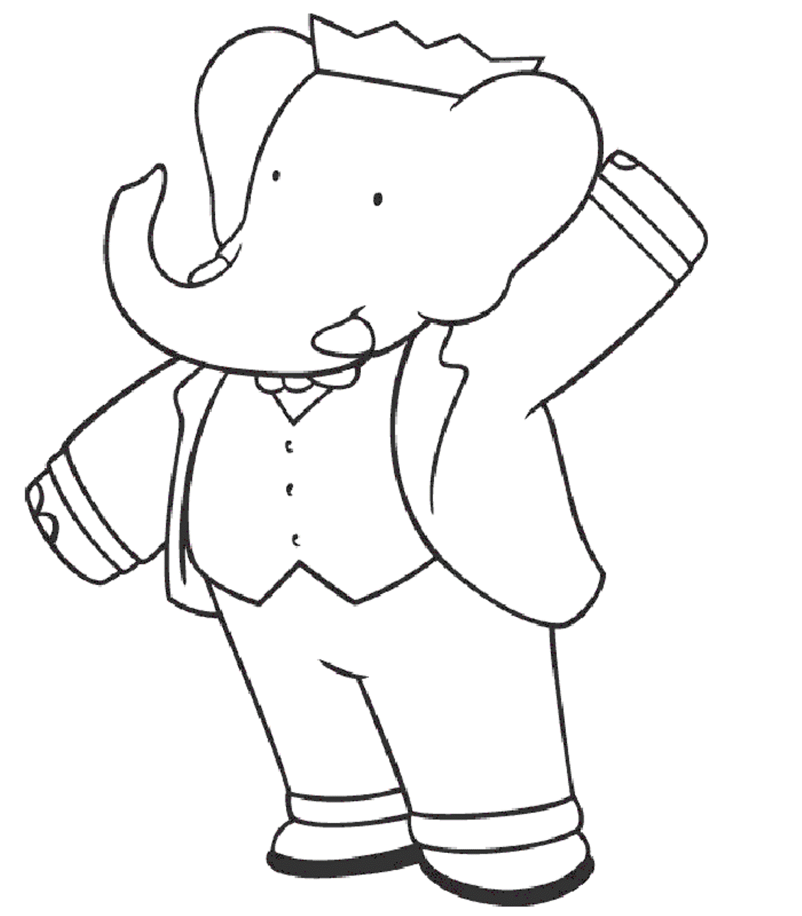 The King Of Babar Free Cartoon Coloring Pages | Cartoon Coloring ...