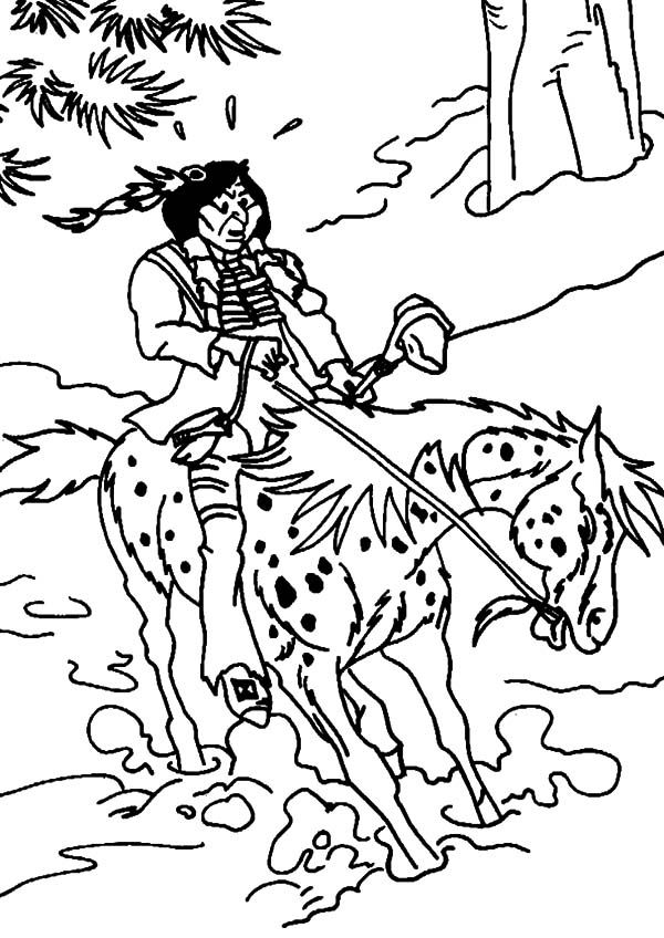 Yakari Hat is Too Big fro Him Coloring Pages : Batch Coloring
