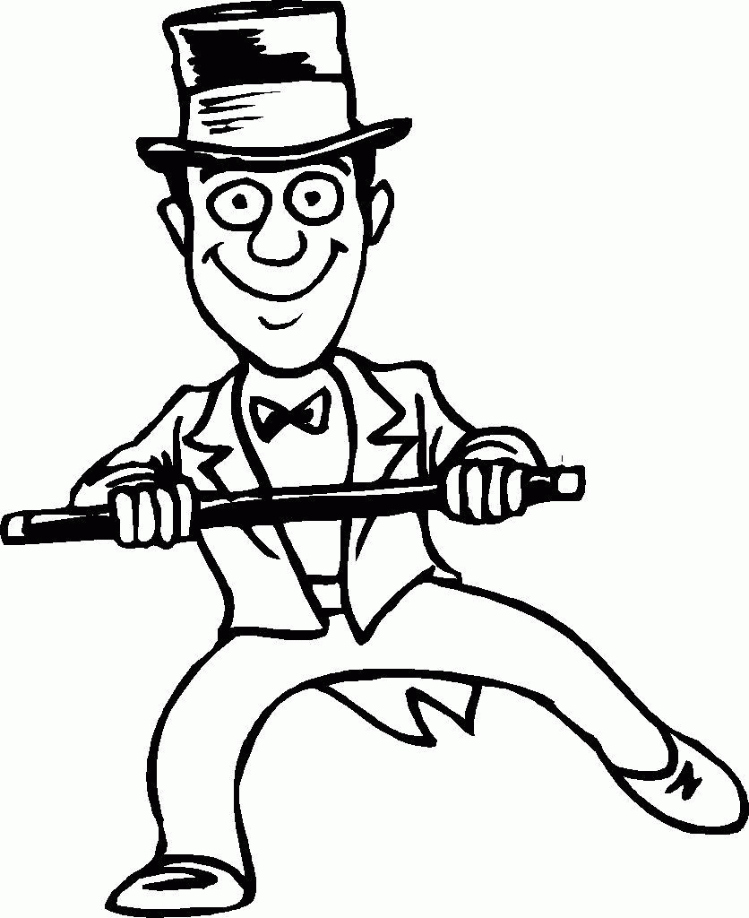 Tap dancer coloring page