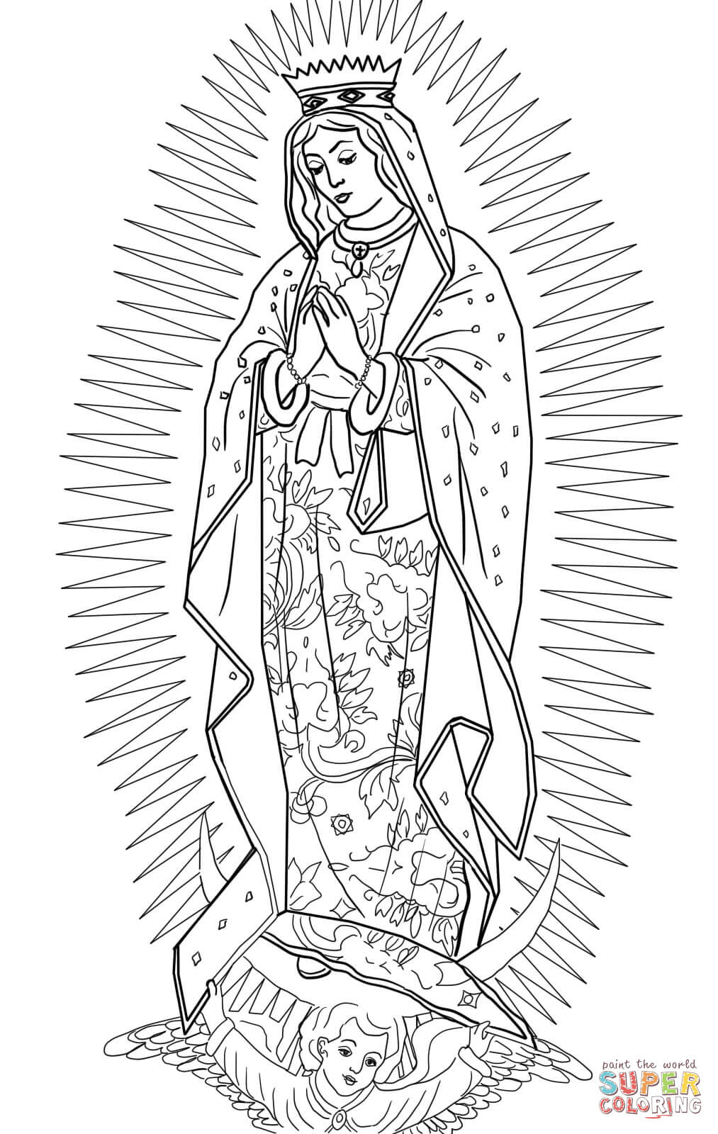 Our Lady of Guadalupe coloring page | Free Printable Coloring Pages