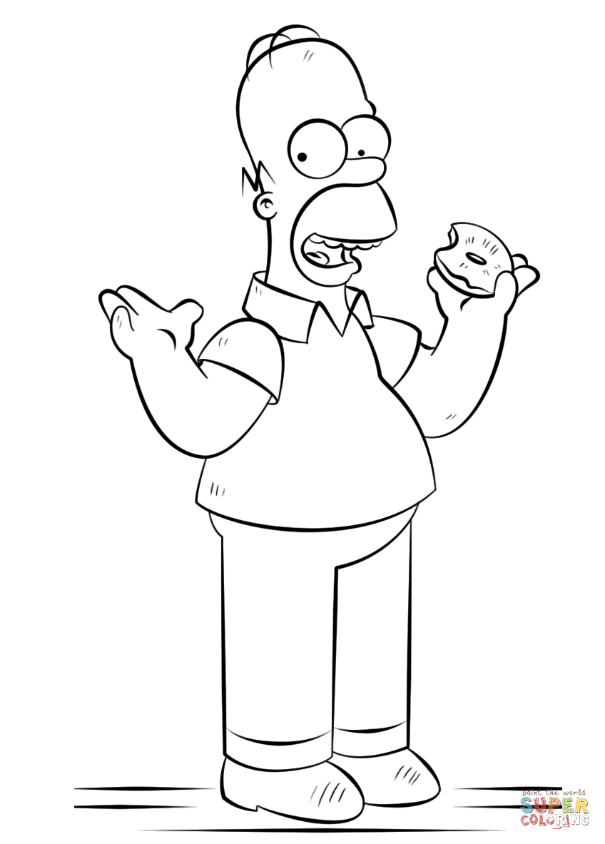 Homer Simpson Coloring Page - Coloring Home
