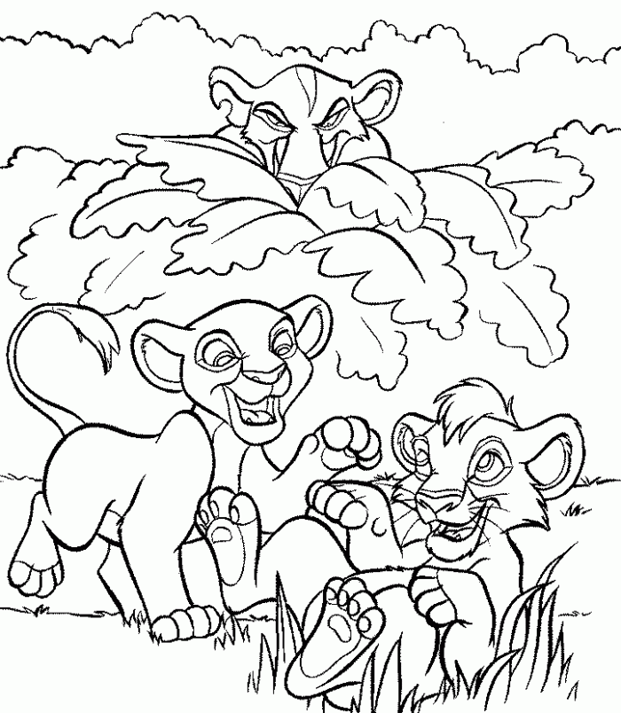 Lion King Coloring Pages Free Printable : Simba with flowers ...
